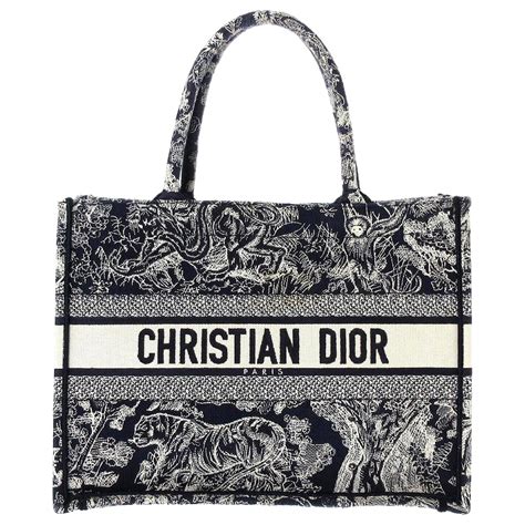 Images De Christian Dior M Sac Cabas Dior En Toile De Jouy Noire