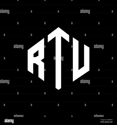 RTU letter logo design with polygon shape. RTU polygon and cube shape ...