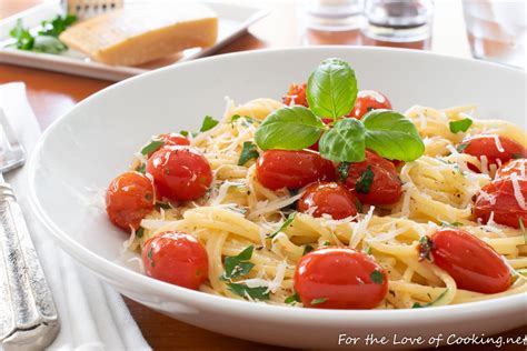 Garlic Butter And Burst Tomato Spaghetti With Fresh Herbs For The Love Of Cooking