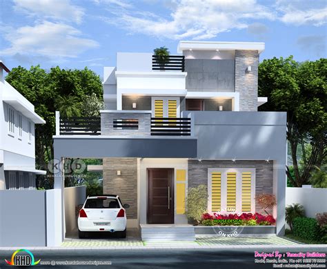 Cute Modern Home Front View Kerala Home Design And Floor Plans 9k