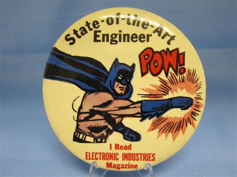 Vintage Rare 1966 Batman Pow State Of The Art Engineer Pinback Pin