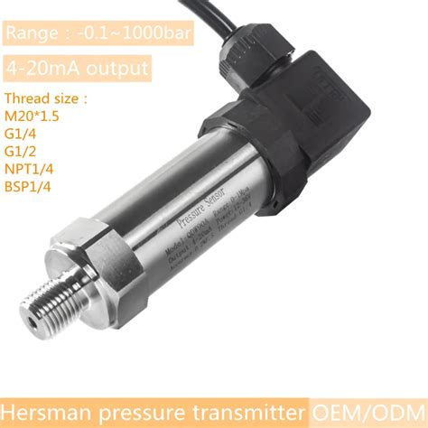 4 20ma Pressure Sensor Transmitter 12 36v Supply 16bar 6mpa 150psi Pressure Transducer 0 600bar