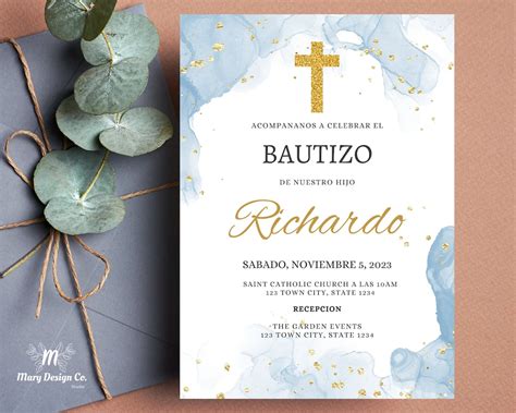 Invitacion De Bautizo Invitaciones Bautizo Nino Invitaciones Bautizo Español Invitaciones