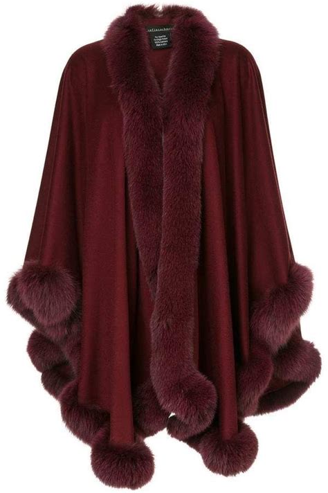 Sofia Cashmere Fur Trimmed Cape Fur Trimmed Cape Sofia Cashmere