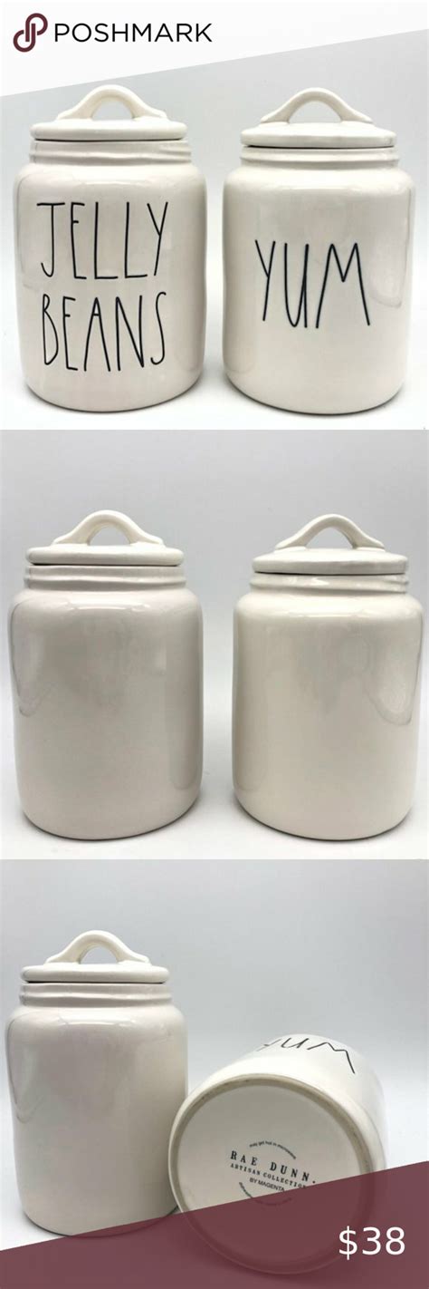 Rae Dunn Jelly Beans And Yum Canister Set