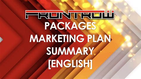 Frontrow Packages Marketing Plan English YouTube