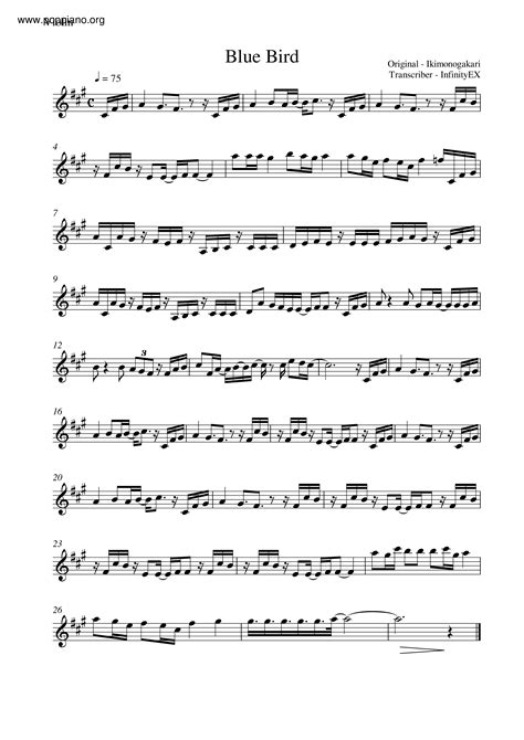 Ikimono Gakari Naruto Shippuden Blue Bird Sheet Music Pdf ブルーバード 楽譜