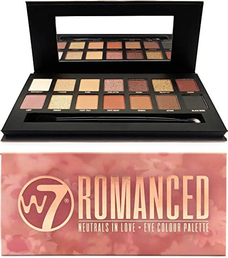 W7 Romanced Eyeshadow Palette 12 Natural Pink Nude Colours Flawless Long Lasting Makeup