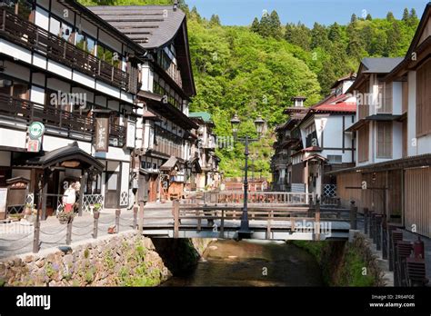 Ginzan Onsen Hot Spring Stock Photo Alamy