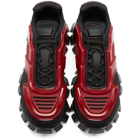 Prada Black And Red Cloudbust Thunder Sneakers Prada