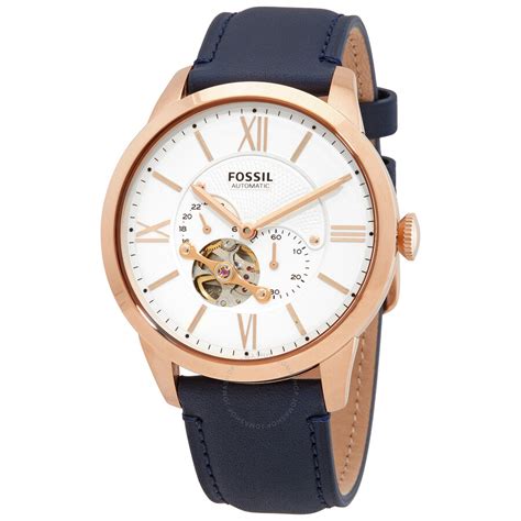 Fossil Townsman Auto Chronograph Automatic White Dial Mens Watch