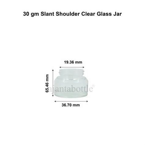 Gm Slant Shoulder Clear Glass Jar For Cream Based Cosmetic Products