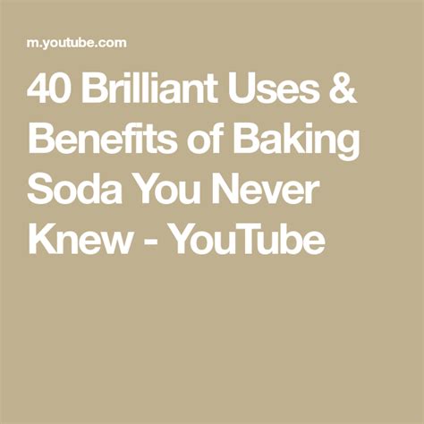 40 Brilliant Uses And Benefits Of Baking Soda You Never Knew Youtube Baking Soda Benefits