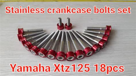 Jessfer Mc Parts Stainless Crankcase Bolts Set For Yamaha Xtz125 Red