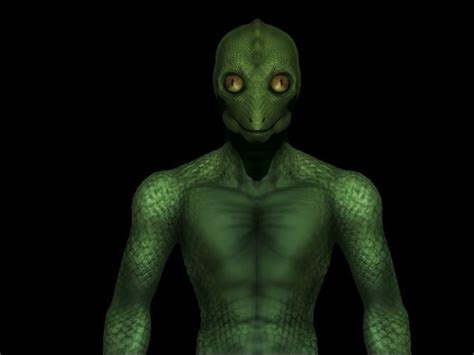 Reptilian Alien Classic Lizard Man Aliens Free VR AR Low Poly