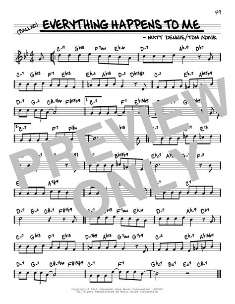 Frank Sinatra Everything Happens To Me Arr David Hazeltine Sheet Music