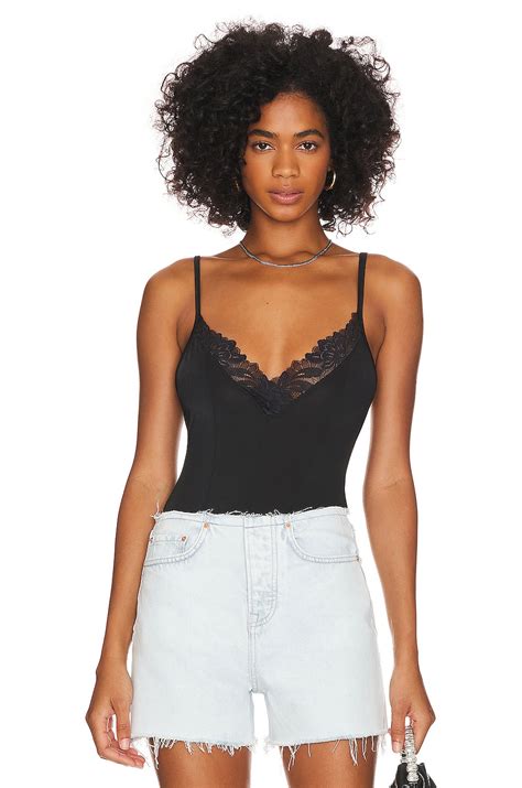 Free People X Intimately Fp Wild Bunch Bodysuit In Black Revolve