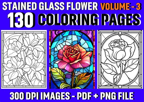 130 Stained Glass Flower Coloring Pages Graphic By GoLdeN ArT