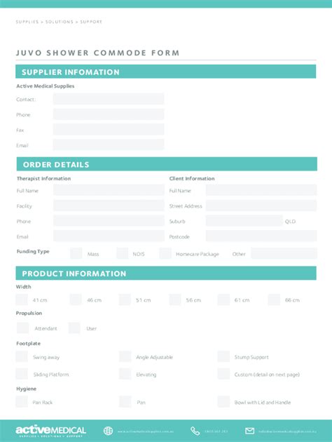 Fillable Online Juvo Shower Commode Prescription Form Fax Email Print