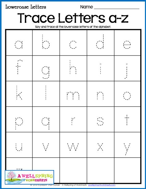 Printable Alphabet Trace Sheets