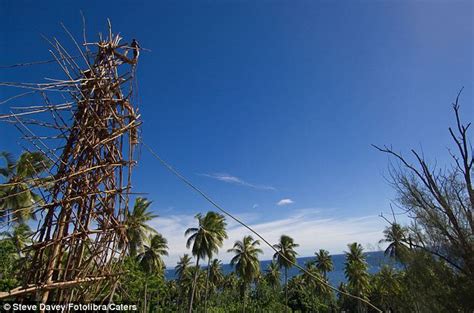 Land Diving Ritual Sees Tribesman Bungee Just Inches From The Ground