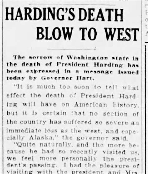 100 Years Ago In Spokane Local Leaders Continued To Mourn The Loss Of President Harding Who