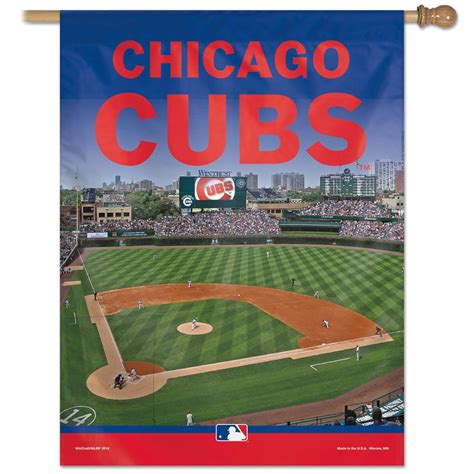 Chicago Cubs Stadium 27 X 37 Vertical Banner Flag Wrigleyville Sports