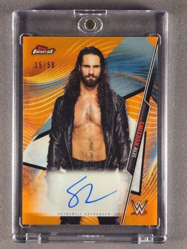 2020 Topps Finest WWE A SR Seth Freakin Rollins 50 Orange Refractor