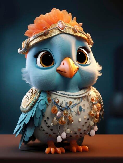 Premium Photo | 3d cute animated bird