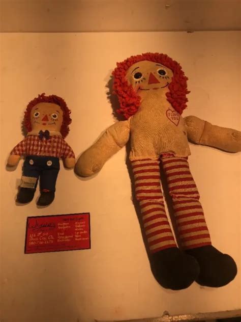 VINTAGE KNICKERBOCKER 7 Raggedy Andy Doll 15 Ann Doll LOVE YOU Heart