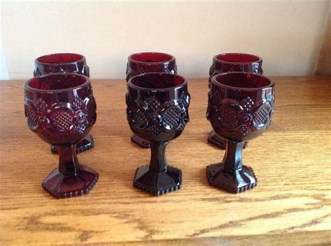 Vintage Avon Cape Cod Ruby Red Cordial Glasses Set Of