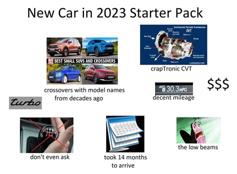 New Cars In 2023 Starter Pack Rstarterpacks