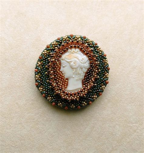 Victorian Cameo Brooch OOAK Statement Brooch Beadwoven Cameo - Etsy