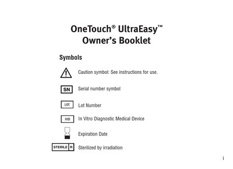 ONETOUCH ULTRAEASY OWNER'S BOOKLET Pdf Download | ManualsLib