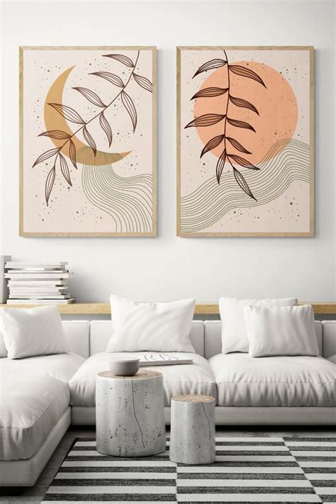 Boho Art Set Of Prints Boho Wall Art Abstract Gallery Wall Set