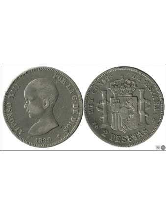 España 1892 Alfonso XIII Nº 00098 MBC VF 2 pesetas 1892