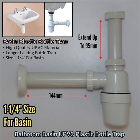 Kitchen Bathroom Basin UPVC Plastic Bottle Trap