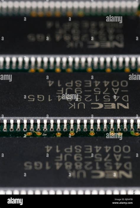 Close Up Photograph Of Computer Ram Memory Chips Stock Photo Alamy