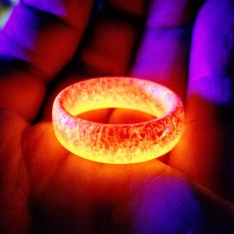 Ring Of Fire Resin Glow Ring Glow In The Dark Red Orange Etsy