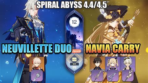 C0 Neuvillette C1 Kazuha X C0 Navia New Spiral Abyss 4 5 Genshin