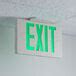 Lavex Slim Green LED Exit Sign With Battery Backup 1 1W Unit