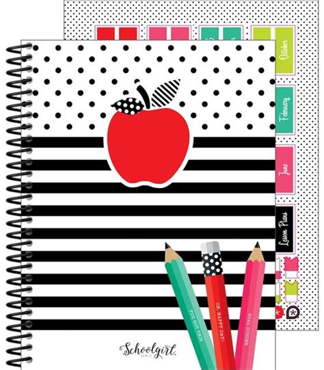 Black White And Stylish Brights Teacher Planner Book Ja Riollano