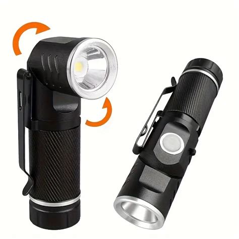 Swivel Wireless Rechargeable Aluminum Flashlight Compact 90 Degree