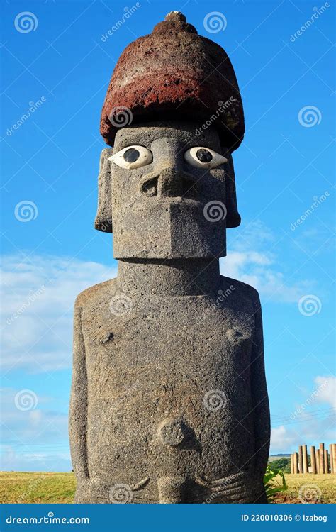 Head Of The Moai Statue Easter Island Chile Stock Photo Image Of