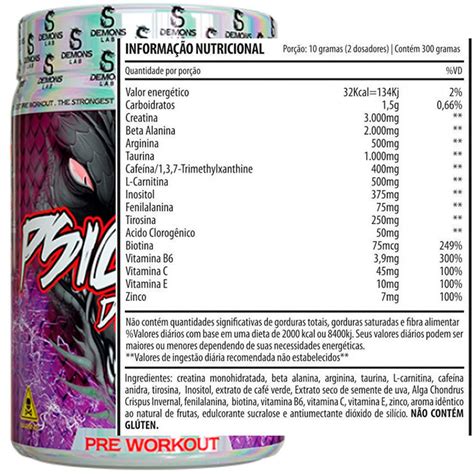 Pre Treino Psichotic Dragon G Fruit Punch Demons Lab Vita