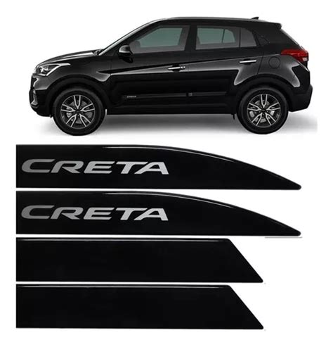 Jogo Friso Lateral Hyundai Creta A Preto Onix Pcd