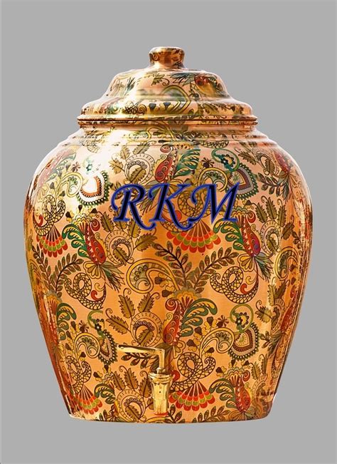 Pure 100% Copper Water Storage Vessel with Tap, तांबे के बर्तन, कॉपर वेसल्स - Radhe Krishna ...