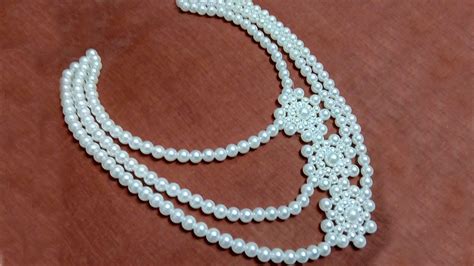 11 How To Make Pearl Beaded Necklace Diy Jewellery Making Youtube