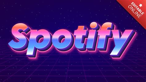 Spotify Efeito Retrô Dos Anos 80 Gerador de efeitos de texto