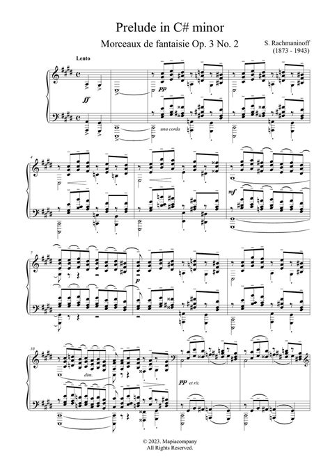 S Rachmaninoff Prelude In C Sharp Minor Rachmaninoff Free Sheet